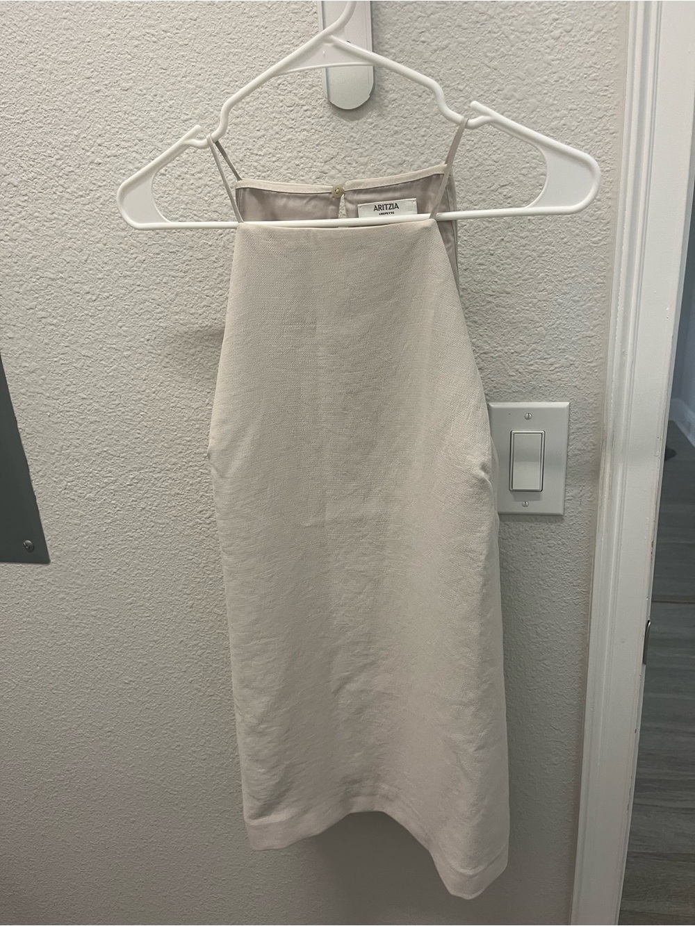 Aritzia Cream Halter-Neck Midi Top